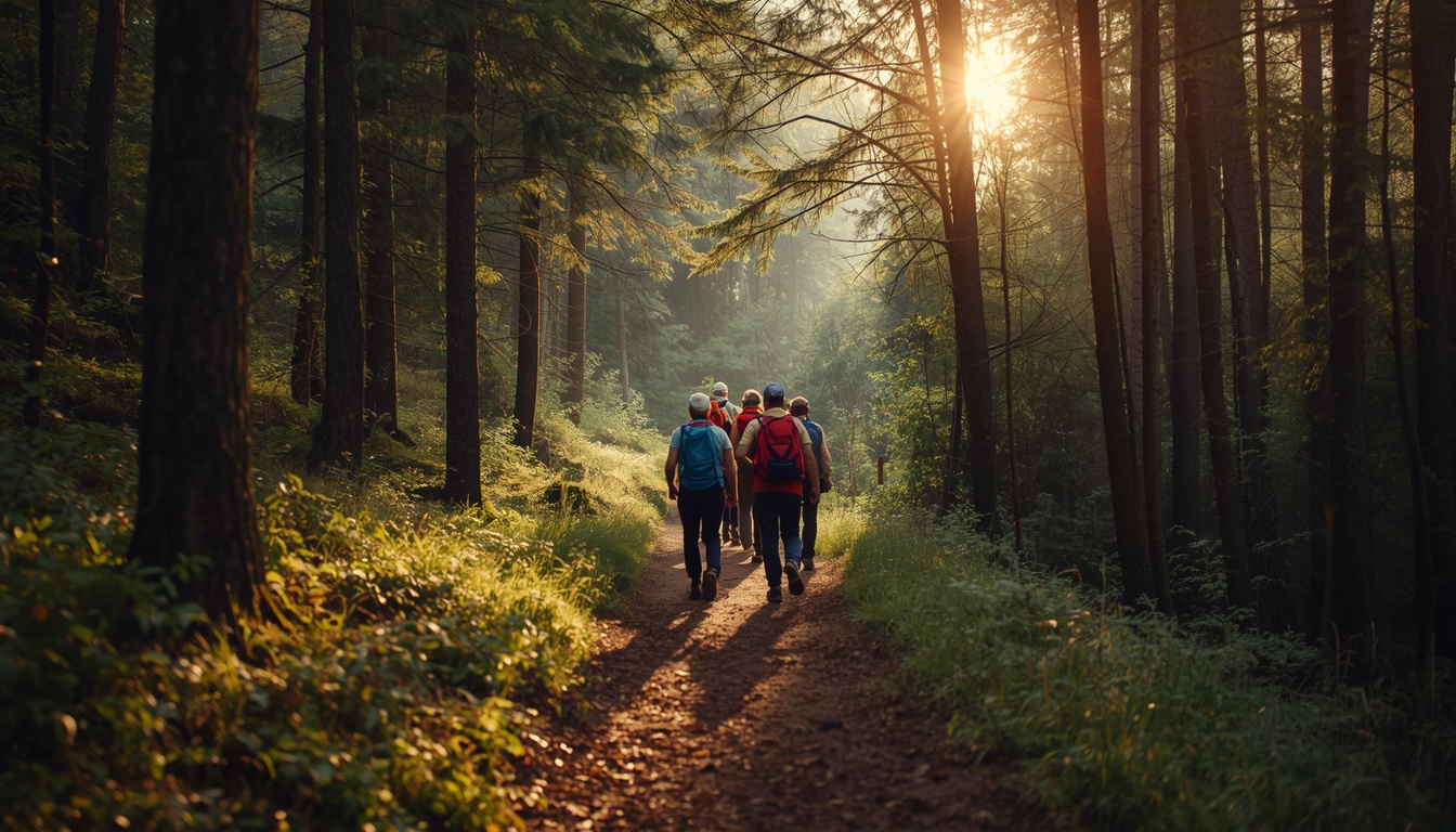 Forcenature walkers on a morning group trail